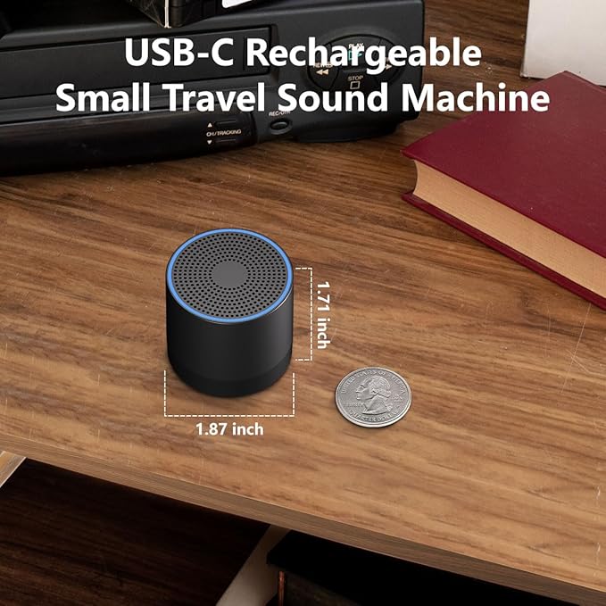 Portable Mini White Noise Machine Sound Machine with 30 Soothing Sounds for Newborn Kids Adults Rechargeable Sleep Brown Noise Machine with 4 Timers Memory Function for Travel Camping Home and Office
