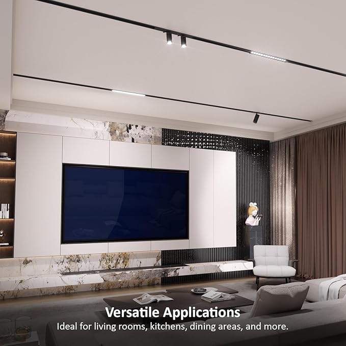 Grille Spotlight Magnetic Track Head, 24V 15W Dimmable LED Lamp for Track Lighting with APP & Remote Control, Adjustable Brightness & Color Temperature (3000K-6000K), LED Ceiling Lighting