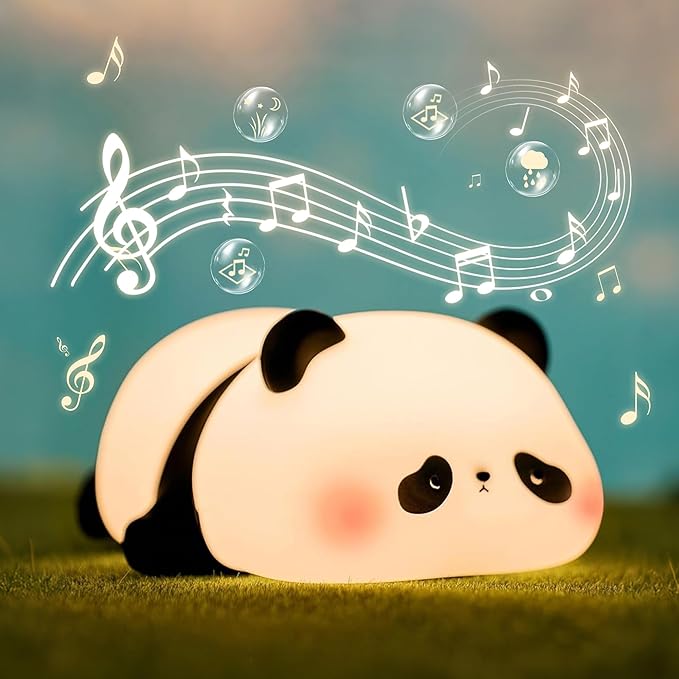 Panda Night Light with White Noise, Sound Machine for Baby Sleeping Aid,Toddler Sleep Trainer 4 Soothing Sleep Sounds,Timer/Dimmable Nursery Silicone Night Light, Cute Panda Gifts for Kids Boys/Girls
