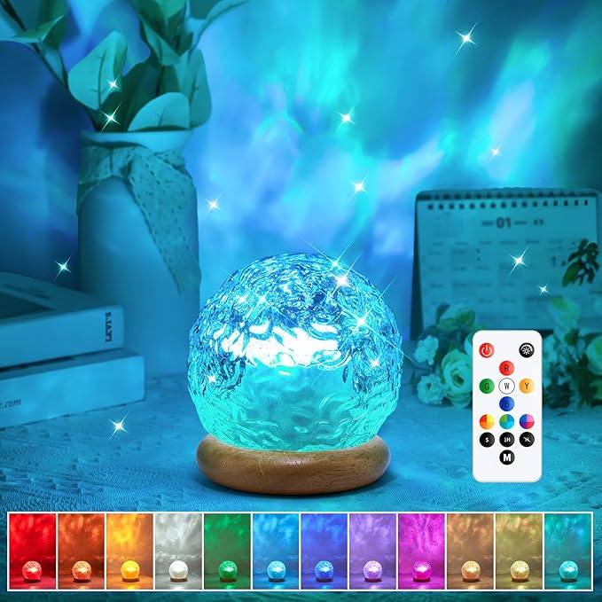 Mood Lighting Crystal Lamp,18 Color Changing Lamp Light Projector for Bedroom,Dimmable Night Light Projector Ambient Lighting,Remote Aesthetic Room Decor for Teen Girls Gifts,Christmas Gifts for Kids