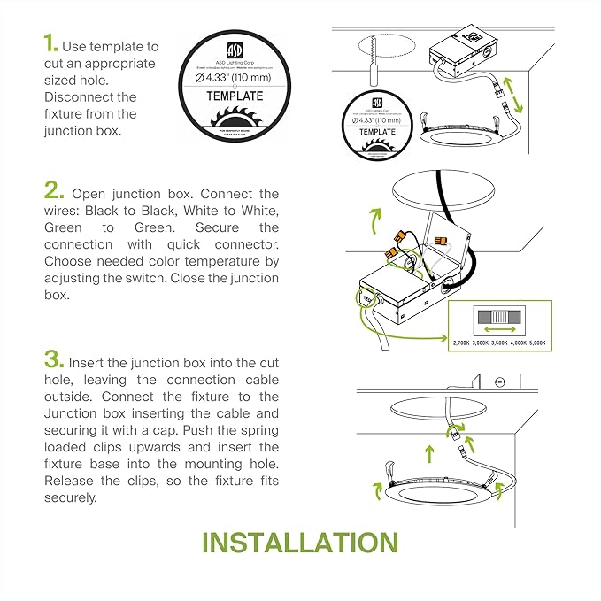 ASD 6 Pack LED Recessed Lighting 4 Inch 12W, 5 CCT 2700K-5000K CRI90+, IC Rated Ultra Thin Dimmable Ceiling Lights with J Box, Canless Wafer Downlight, Round Slim Panel Light, UL Listed, Nickel