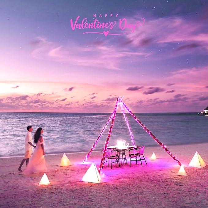 JMEXSUSS 2 Pack Valentine Lights Battery Operated, Total 400 LED 132ft Pink Fairy Lights with Remote, 8 Modes Pink Lights for Valentine's Day Indoor Outdoor Bedroom Room Birthday Anniversary Decor