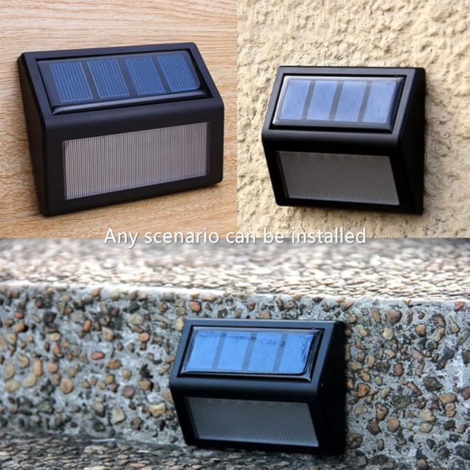 Solar Fence Lights, Waterproof Solar Outdoor Lights for Stairs Decks Steps Fences Patio Yard, LED Wall Sconce (Cool White/8 Pack)