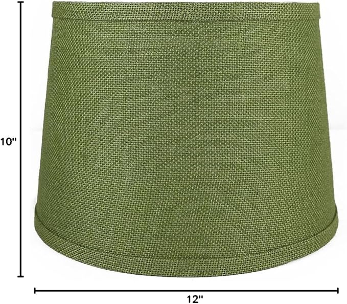 Urbanest French Drum Burlap Lampshade, 10-inch by 12-inch by 8.5-inch, Khaki Green