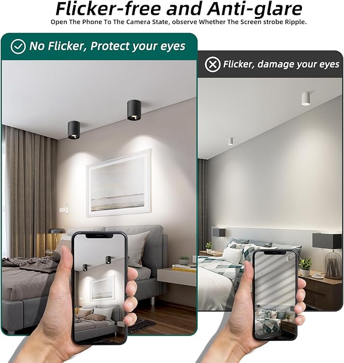 OKELI Black Modern LED Dimmable Ceiling Light Fixtures for Hallway Kitchen Entryway, 20W 1300LM 2700K-6000K Flush Mount Close to Ceiling Lighting, Cylinder Ceiling Lamps for Living Room 1pack