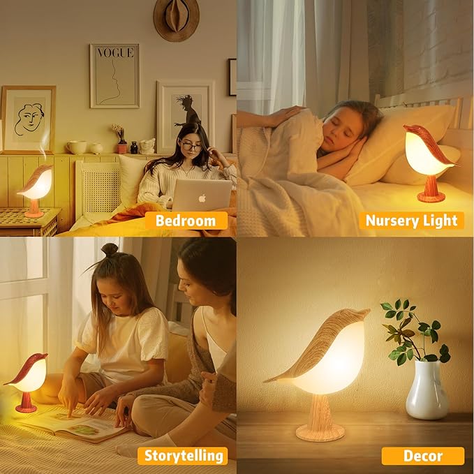 DeogosLighting Rechargeable Bird Lamps Set of 2, Cordless Light