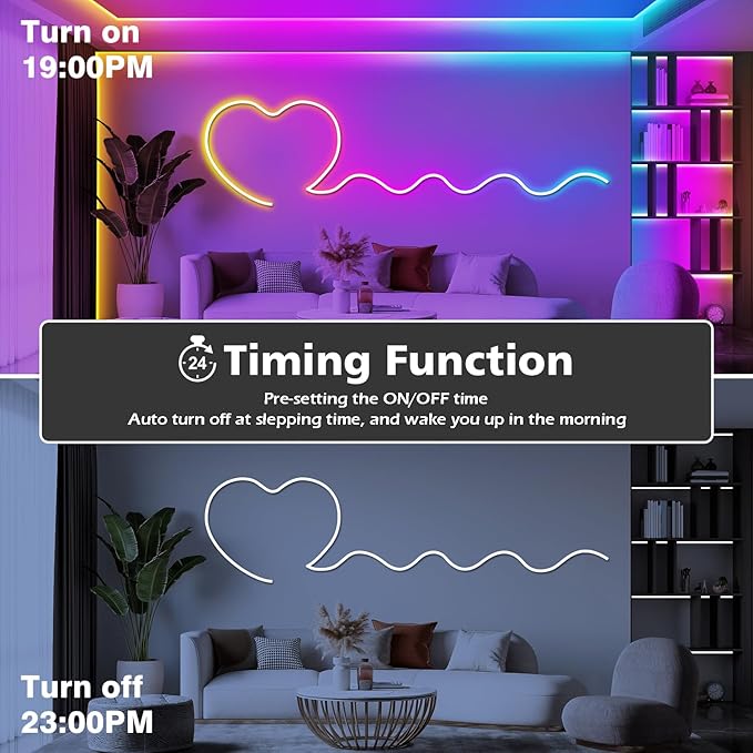 LETIANPAI 120Ft Neon Rope Lights,Flexible Led Rope Lights Control with App/Remote,Multiple Modes Music Sync Gaming RGB Led Neon Lights for Bedroom Outdoor
