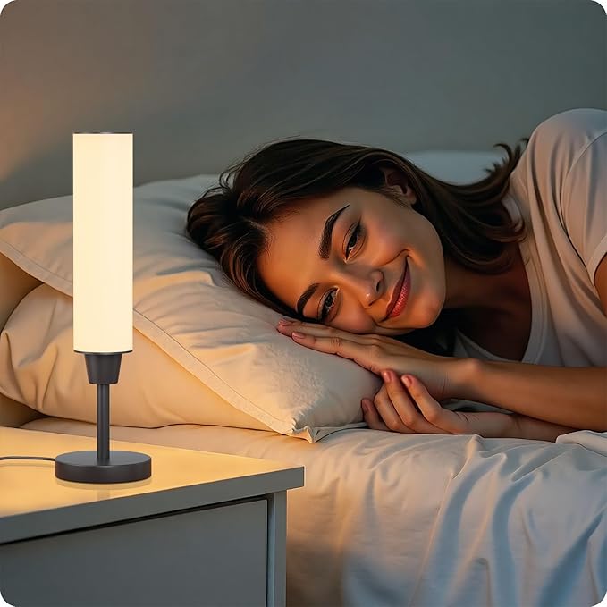 Table Lamp with Remote,Bedside Lamps for Night Stands, Nightstand Lamp with Adjustable Brightness (10%-100%) and Color Temperature (3000k-6000k),Small Lamp for Bedroom Living Room Office (black)
