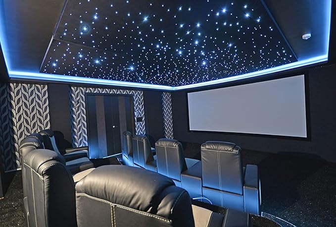 AZIMOM Bluetooth 20w Upgraded Fiber Optic Lights Twinkle Star Ceiling Lighting Kits 1100pcs0.03in13.1ft Fiber Strands Dual Port RGBW Sound Remote Control Light Source Home Indoor Car Ceiling Decor