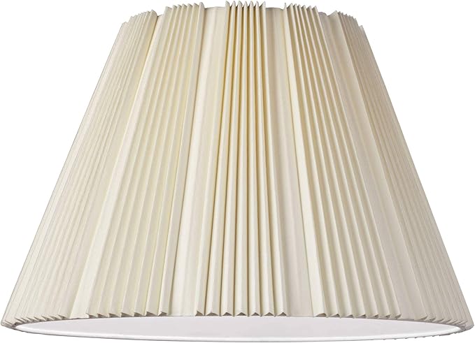 Extra Large Eggshell Pleated Lamp Shade 10" Top x 19" Bottom x 12 1/4" High (Spider) Replacement with Harp and Finial