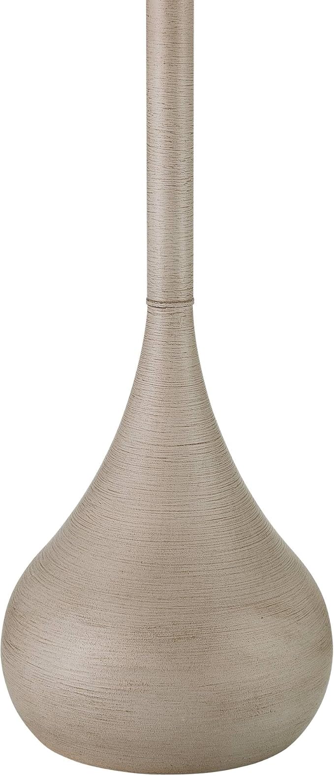 Possini Euro Design Moderne Mid Century Modern 62" Tall Standing Floor Lamp Droplet Foot Switch Natural Gray Metal Living Room Bedroom House Reading Office Home Decor Entryway White Drum Shade