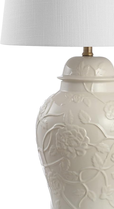 JONATHAN Y JYL6604A Naiyou 29.5" Ceramic Classic Traditional LED Lamp Table Lamp French Country Bedside Desk Nightstand Lamp for Bedroom Living Room Office College Bookcase LED Bulb Included, Cream