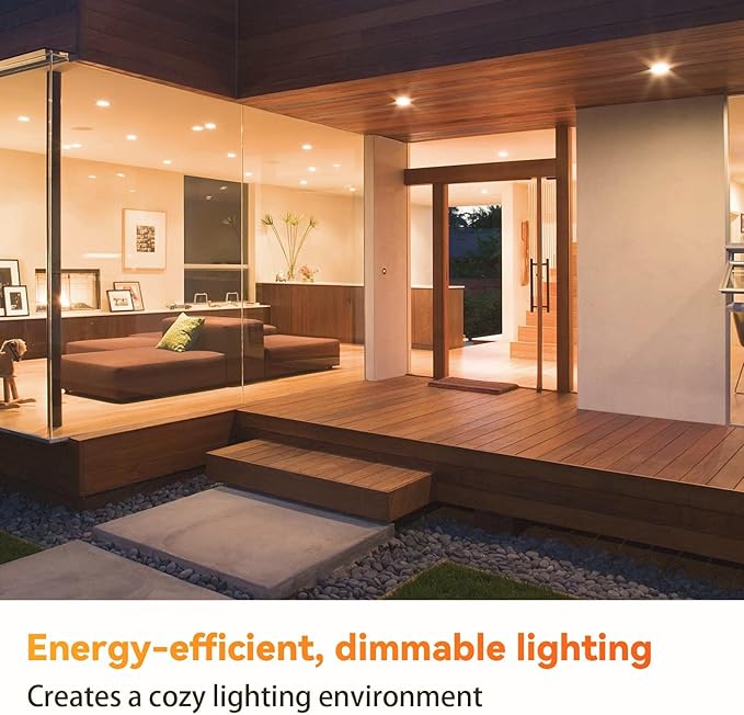 TJOY LED Flood Light Bulb 4 Pack, Recessed Ceiling Bulb, BR30, 65W Equivalent Efficient 9W, Dimmable, E26 Base, Warm White 3000K, 10 Year, 800 Lumens, 80CRI, LED Ceiling Light for Kitchen, Living room