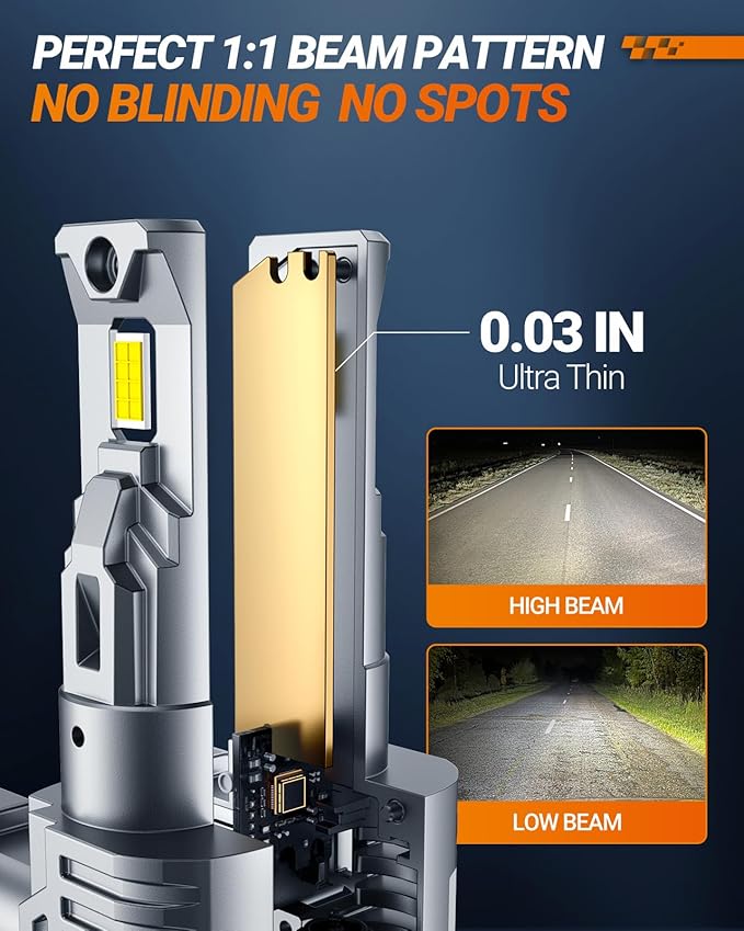 SEALIGHT 9006 Bulbs, 30000LM 6500K Fog Bulbs 1:1 Mini Size with Cooling Fan, HB4 for Powersports ATV/UTV, 3 Mins Plug-N-Play, Pack of 2