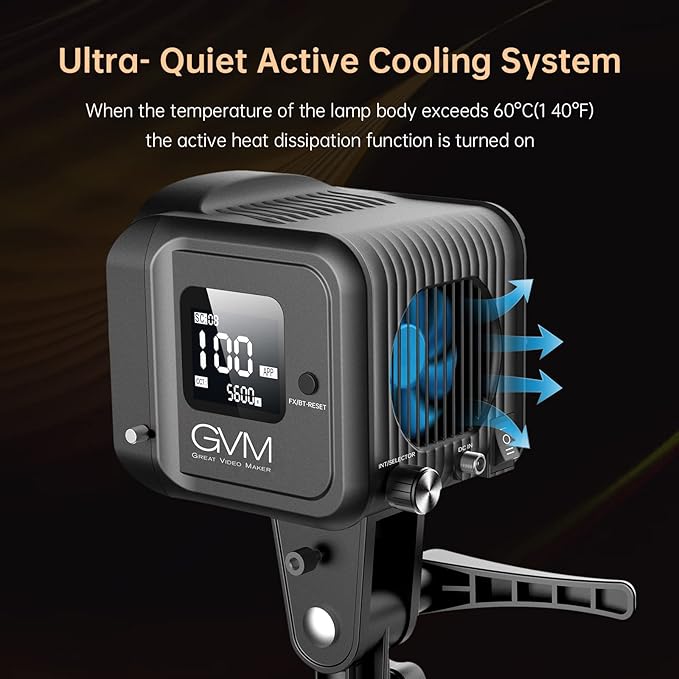 GVM Great Video Maker GVM 80W Bi-Color COB Video Light Kit, 2700K~7500K Continuous Lighting for Photography with Bowens Mount Softbox&Stand, 8 Effects Support AC Adapter & NP Battery