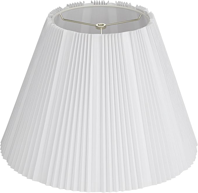 Hardback Knife Pleated Empire Lamp Shade Brussels White Large 9" Top x 17" Bottom x 12.25" Slant x 11.75" High Spider with Replacement Harp and Finial Fitting - Springcrest