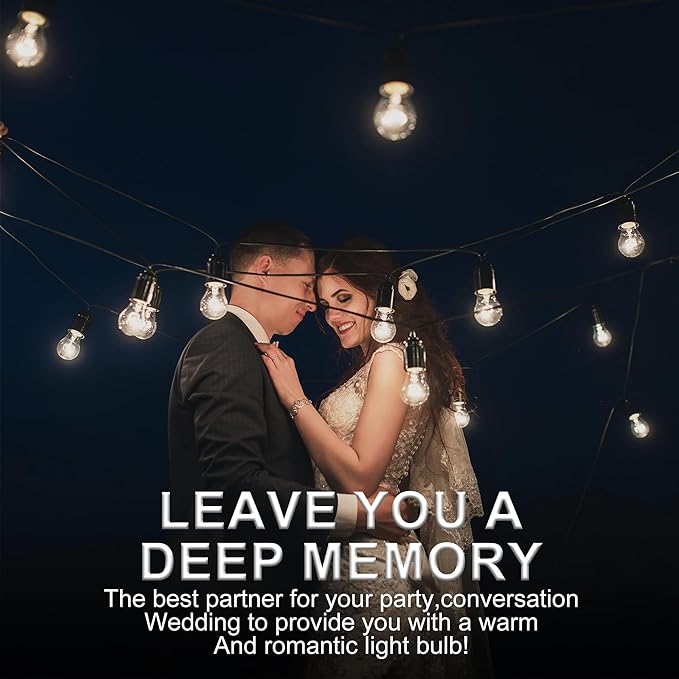 15-Pack S14 LED Replace Light Bulbs for Patio String Light Shatter-Resistant Waterproof Hanging Light Bulbs for Outdoor String Lights Base E26 (15 Per Box)