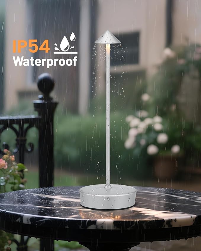 2Pack Cordless Table Desk Lamp with USB-A Output Port, 7000mAh Portable Led Table Light, Outdoor Waterproof Table Lamp for Dining Restaurant Patio Home, 3 Light Color Stepless Dimming