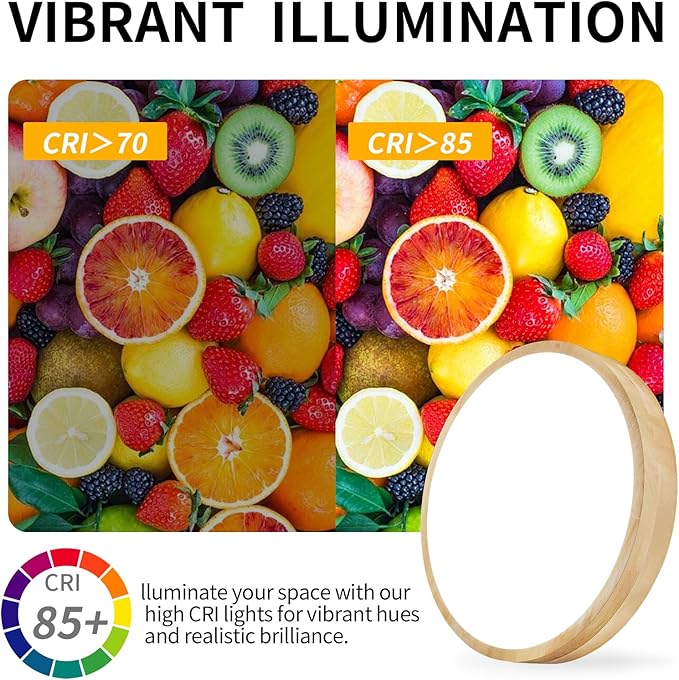 Led Ceiling Light Flush Mount: 12 Inch 24W Wood Bedroom Light Fixture with Round Modern Flat Overhead Minimalist Ceiling Lamps for Kitchen Hallway Laundry Natural White 4500K, Not Dimmable