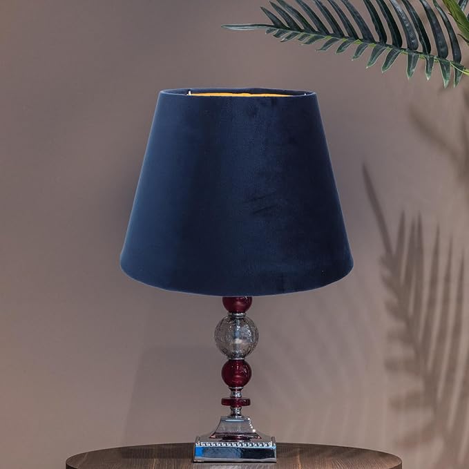 DOITOOL Lamp Shade for Table Lamp,Barrel Fabric Lampshade Drum Lampshades Cloth Lamp Shade Replacement,Lamp Covers Shade Accessories-Blue