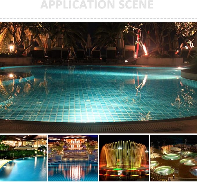 JSN&PC LED Pond Light 2 Pack 18W RGB Color Changing with 60W AC 12V Transformer,with Remote Controller & IP68 Waterproof Joint for Party Swimming Pool Fountain Water Rockery Grass Land