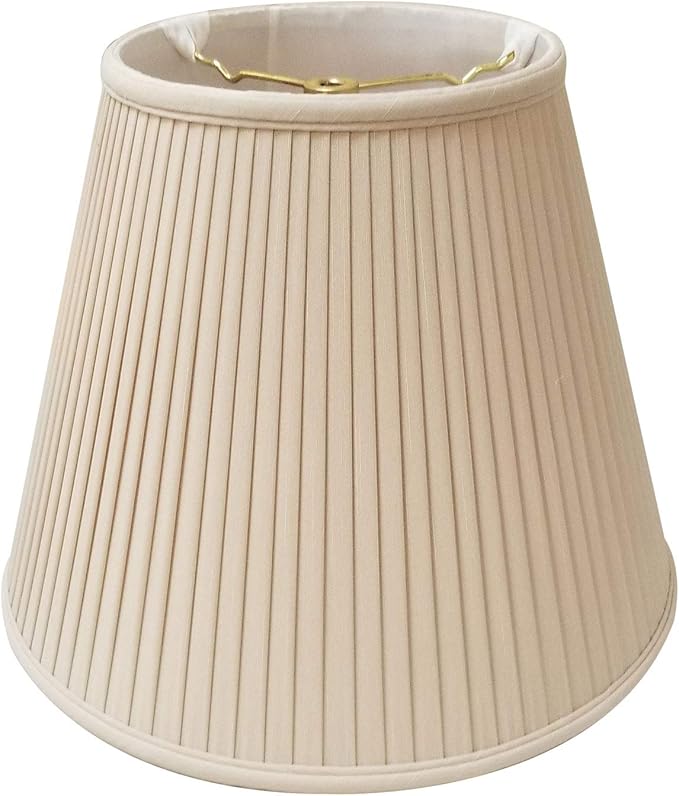 Royal Designs, Inc. Deep Empire Side Pleat Basic Lamp Shade, Beige, 9 x 16 x 12.25, BSO-728-16BG