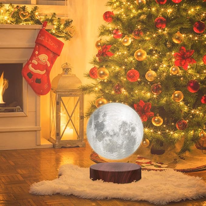 VGAzer Magnetic Levitating Moon Lamp Night Light Floating and Spinning in Air Freely with LED Lights for Home,Office Decor,Unique Holiday Gifts,Night Light