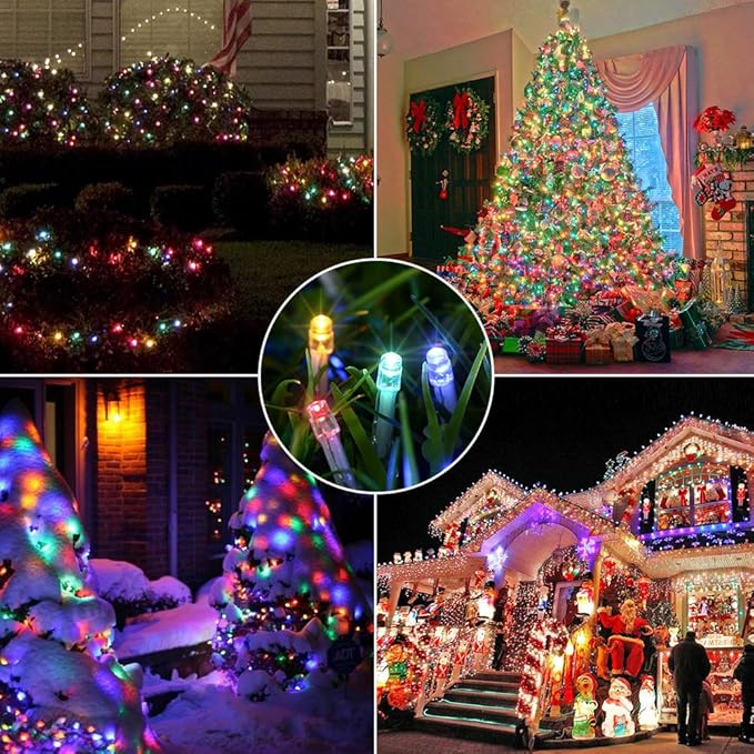 175Ft Outdoor Christmas Lights, 500 LED Fairy Twinkle Lights with 8 Modes, Timer, Waterproof for Garden, Wedding, Holiday, Xmas Tree Decorations (Multicolor)