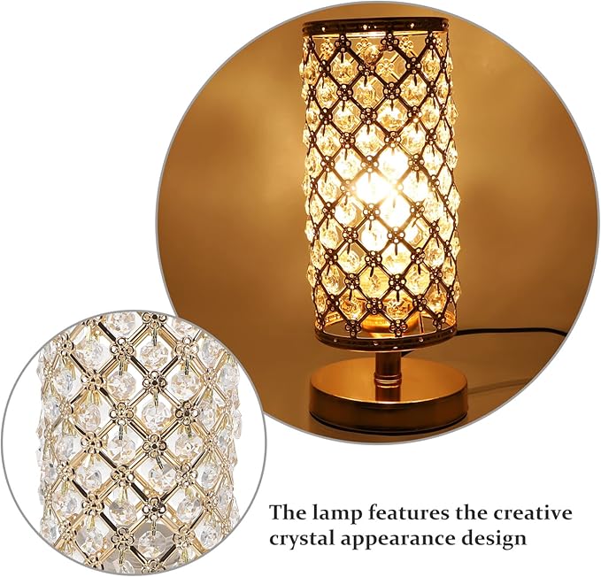 1pc Creative Crystal Table Lamp for Living Room Elegant Desk Light Adornment Warm Ambiance Touch Control Accent for Bedroom and Home Decor