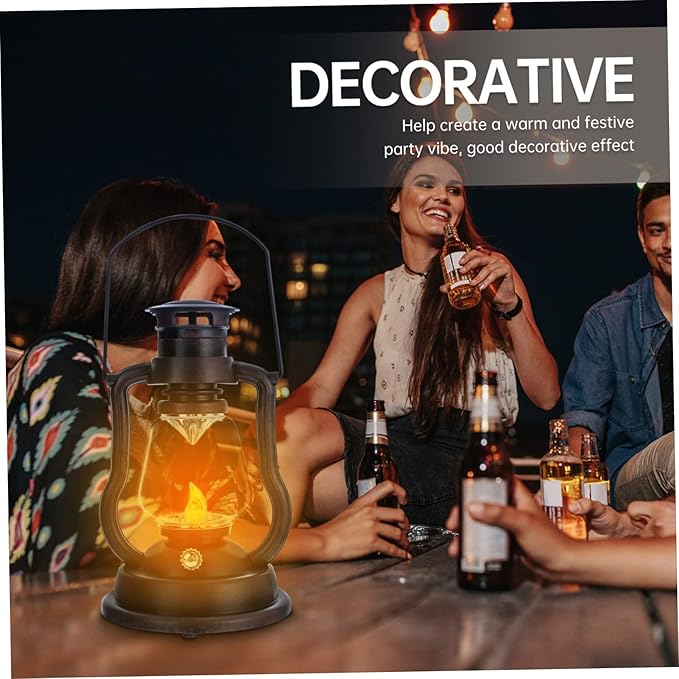 Creative Retro Kerosene Lantern Rechargeable Handheld Light for Home Decor Bars and Festivals Cozy Atmosphere Lamp Rustic Design Battery Not Included
