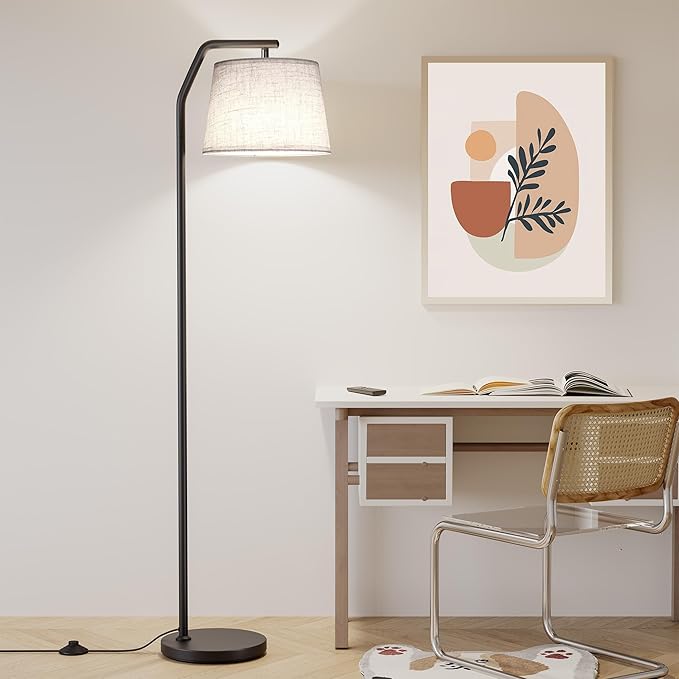 SUNMORY Floor Lamps for Living Room, Tall Standing Lamp with Romote Control & Stepless Dimmable Bulb, Modern Floor Lamp with Adjustable Lampshade, Arc Lamp for Bedroom Office