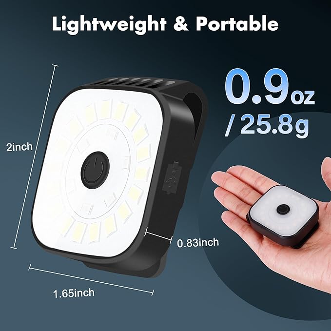 2 Pack Running Lights for Runners - Rechargeable Clip on Flashlight,Dog Mini Flashlights for Night Walking,4 Modes LED Running Accessories,Safety Light Hiking Camping Gear for Jogging,Biking