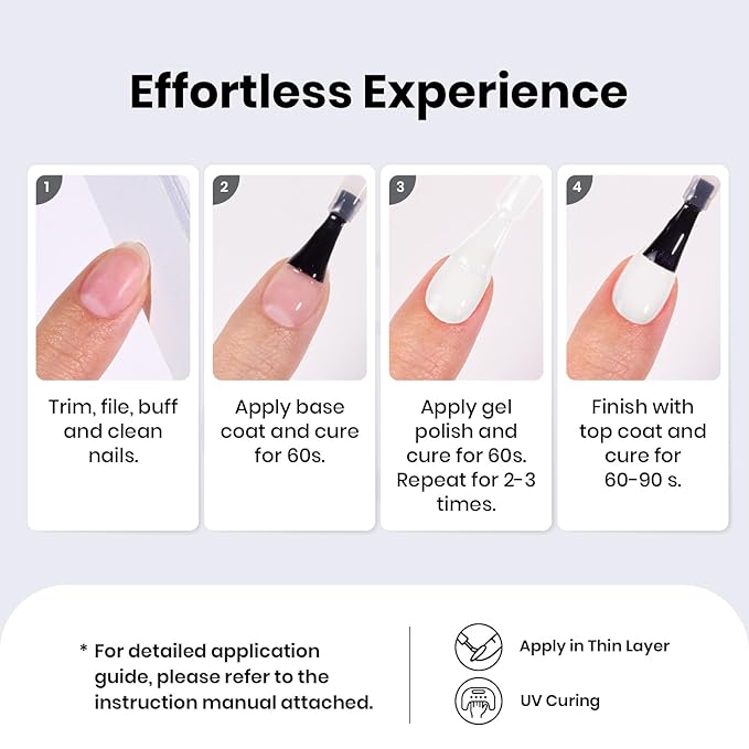 Beetles White Gel Nail Polish - French White 1PC 15ml Gel Polish Soak Off UV LED Needed Nail Art Manicure Salon DIY Design at Home Spring Nails Gifts for Woman