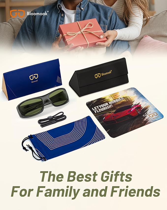 Bloomoak 99% Blue Light Blocking Glasses,Nighttime Sleep,Fully Wraparound Your Eyes with No Leaks for Side Glare/Dry Eyes