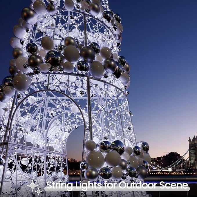 2 Pack Christmas String Lights Battery Operated with Timer, 66FT 200 LED Waterproof Twinkle Lights, 8 Modes Fairy Light for Indoor and Outdoor Bedroom Garland Tree Christmas Decorations (Cool White)