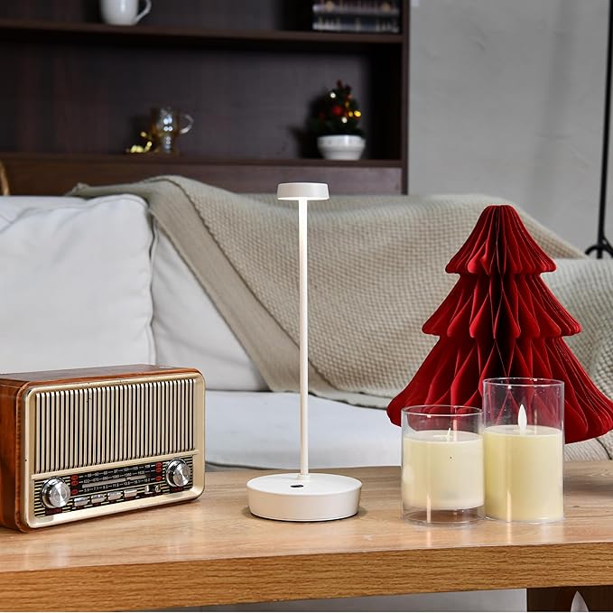 2Pack Cordless LED Table Lamp,Rechargeable Battery Desk Lamps, 3 Color Stepless Dimmable Metal Battery Table Lamps, Portable Table Light