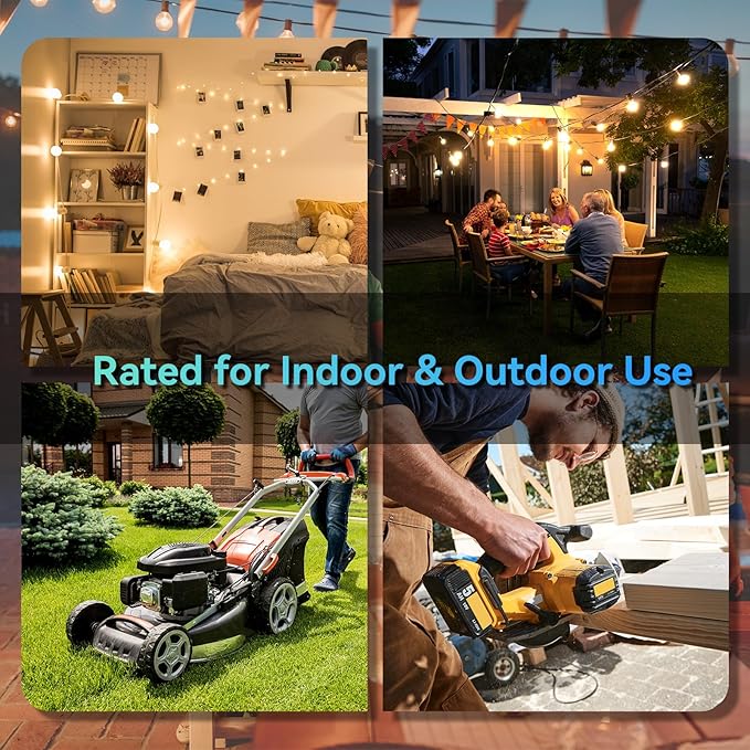 K KASONIC - 100 Ft Extension Cord with 3 Outlets, UL Listed 16/3 SJTW 3-Wire Grounded, 10A 125V 1625W for Indoor/Outdoor Use - Green