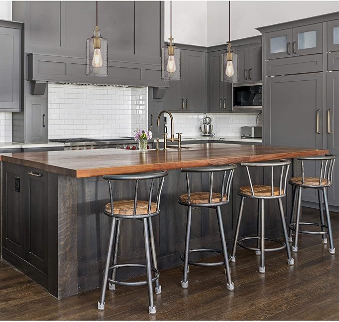 Westinghouse 6371400, Antique Brass Finish with Clear Textured Glass Carmen One-Light Indoor Mini Pendant, 120 Volts