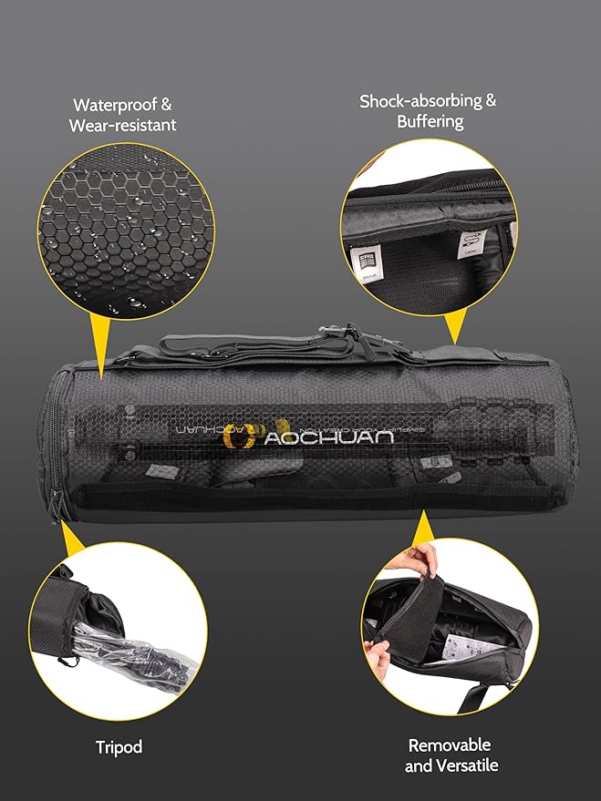 AOCHUAN 3-Axis Gimbal Stabilizer for iPhone & Android w/RGB Light, Handheld Phone Gimbal for Video Recording w/AI Tracking,1/4 Thread, Extendable Tripod, Padded Carry Bag(Smart X Complete Combo1)