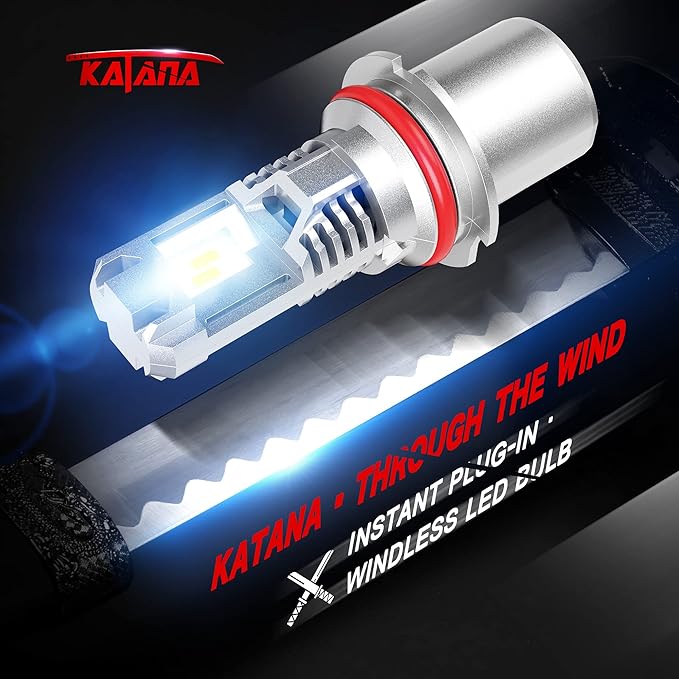 Katana 90-07 Light Bulbs | HB5 Fog Light Bulbs Fanless Wireless Super Bright 6500K Xenon White Fog Light, Pack of 2