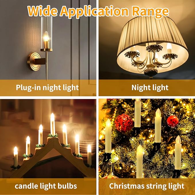 12 Pack Scentsy Light Bulbs 15Watt 120V Wax Warmer Bulbs C7 Replacement Bulb Dimmable Salt Lamp Bulbs with E12 Base for Night Light, Candle Warmer