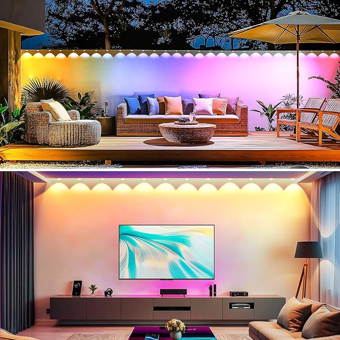 100FT Permanent Outdoor Lights, 60 LED Smart RGB Built in Chip Outdoor Eave Lights with App/Remote Control, 209 Scene Modes, IP67 Waterproof Outside Light for House Party Christmas Decor