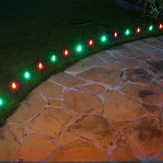 Wintergreen Lighting 25 Pack OptiCore LED Red C9 Christmas Light Bulbs - Shatterproof Valentine Lights E17 Base, Heavy Duty Polycarbonate LED Replacement Bulbs (Faceted)