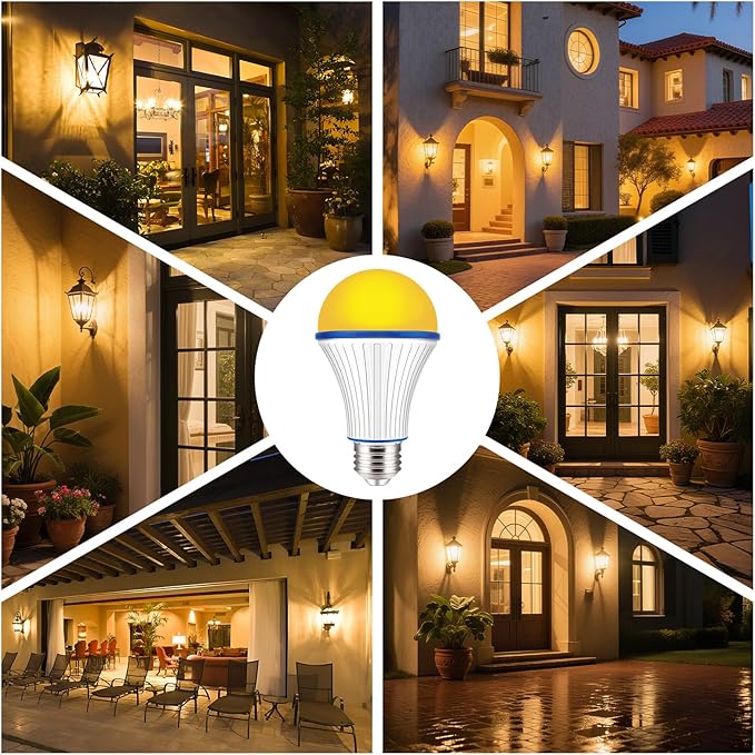 KINUR 7W A19 1800K Amber Light Bulb-Warm Light Bulbs for Sleep and Baby Nursery-60 Watt Equivalent-Non-Dimmable LED Sleep Light Bulbs 2 Pack