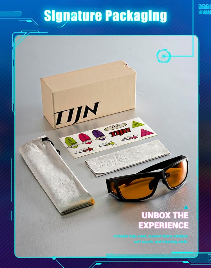 TIJN Sonia Sleep Glasses for Blue & Green Light Blocking,Red Lens with Dual AR Coating,Wraparound Frame for Gaming Screen