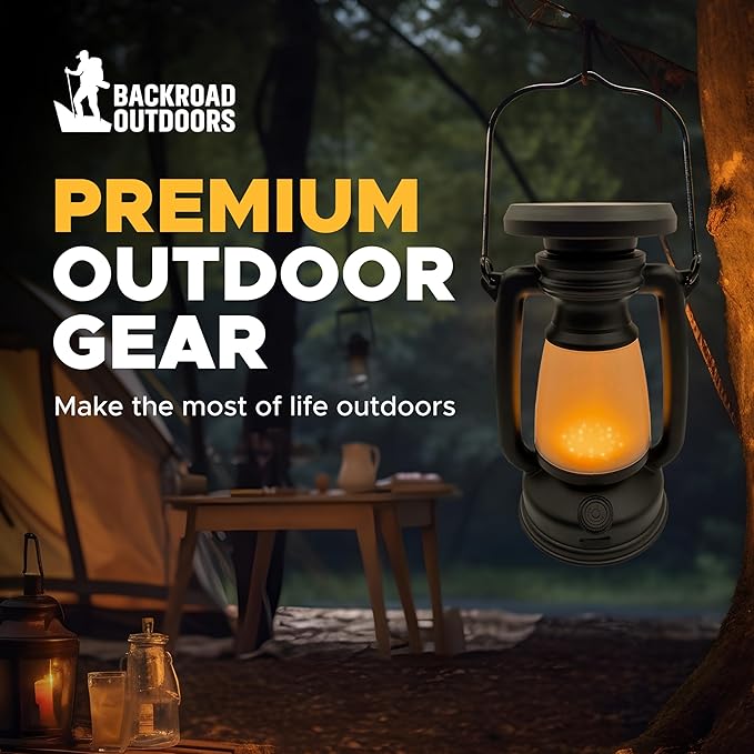 Retro Rechargeable Solar Dimmable USB Camping Lantern Light Hiking Hunting Fishing