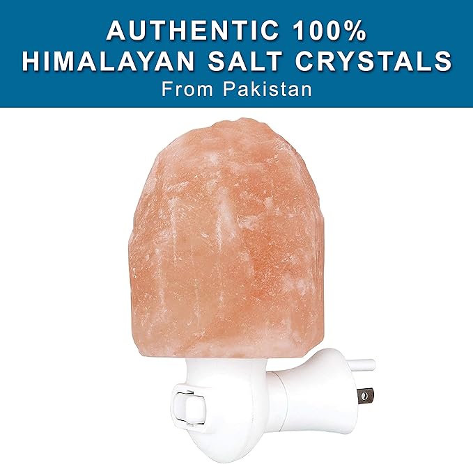 Himalayan Rock Salt Lamp Night Light Natural Hand Carved Pure Authentic Pink Salt Crystals from Pakistan use in Bedroom Family Room Hallway Office by My Perfect Nights
