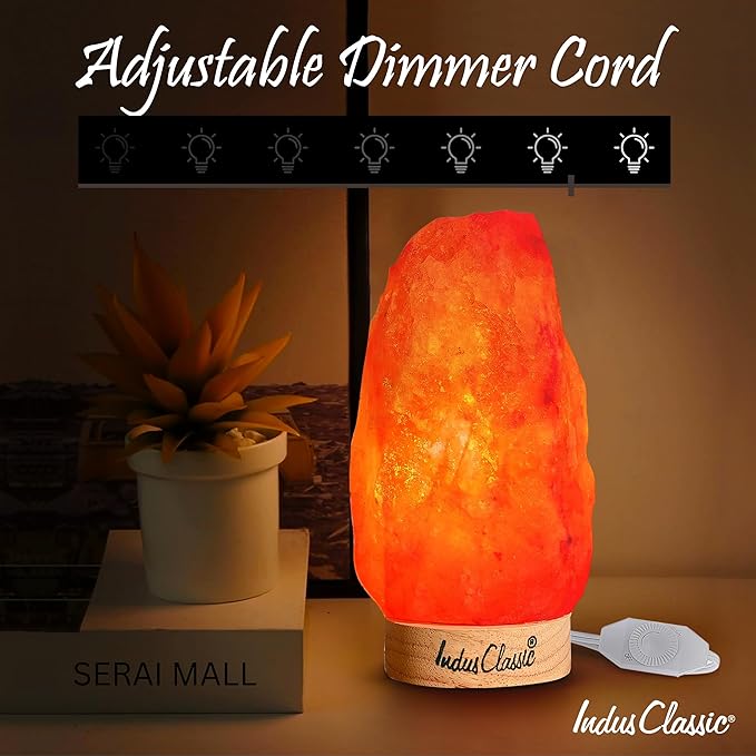 LN-02 Pack of 2 Natural Himalayan Pink Crystal Rock Salt Lamp 4~7 lbs with Dimmer Control Switch, Quality Gift Packaging