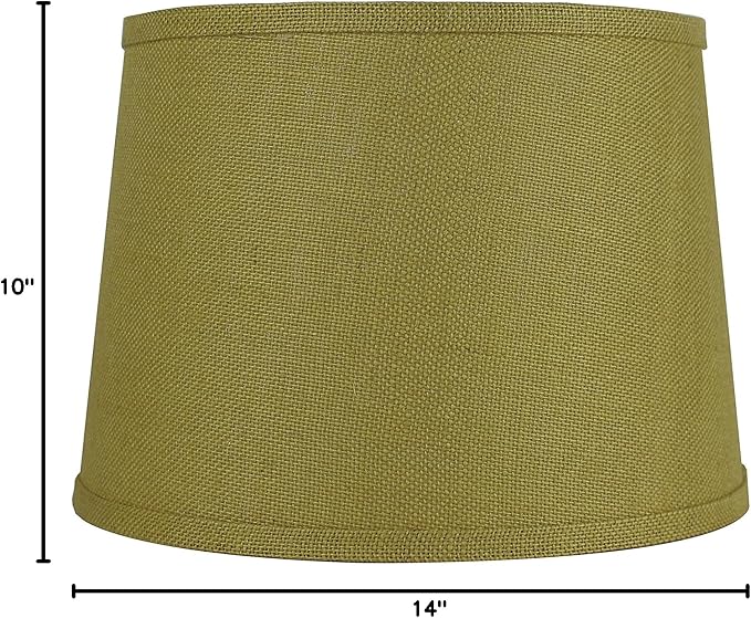 Urbanest French Drum Burlap Lampshade, 12-inch by 14-inch by 10-inch, Mustard Yellow