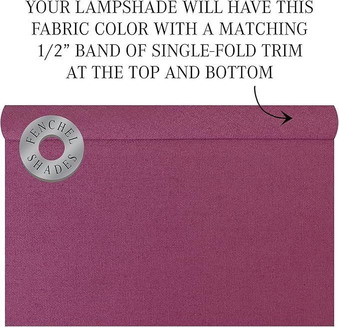 FenchelShades.com Lampshade 9" Top Diameter x 16" Bottom Diameter x 15" Slant Height with Washer (Spider) Attachment for Lamps with a Harp (Linen Plum)